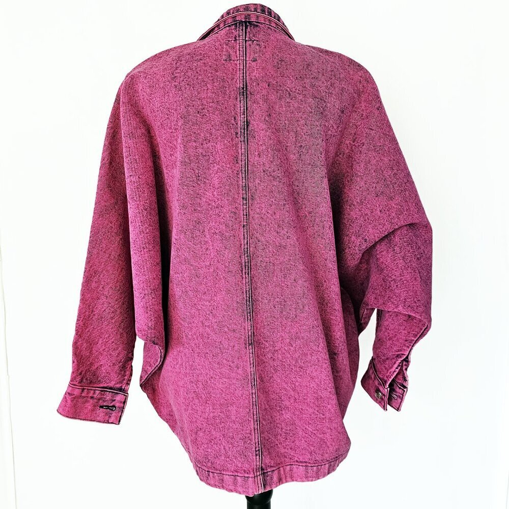 Vintage Sundance Dolman Pink Acid Washed Denim Jacket - Picture 4 of 7